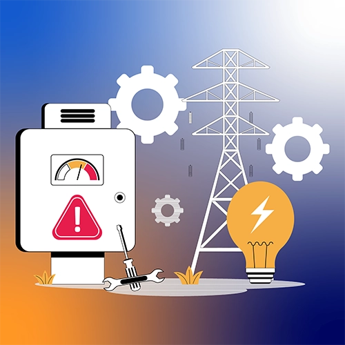 Industrial IoT electrical monitoring system tracking power factor degradation and grid substation efficiency.