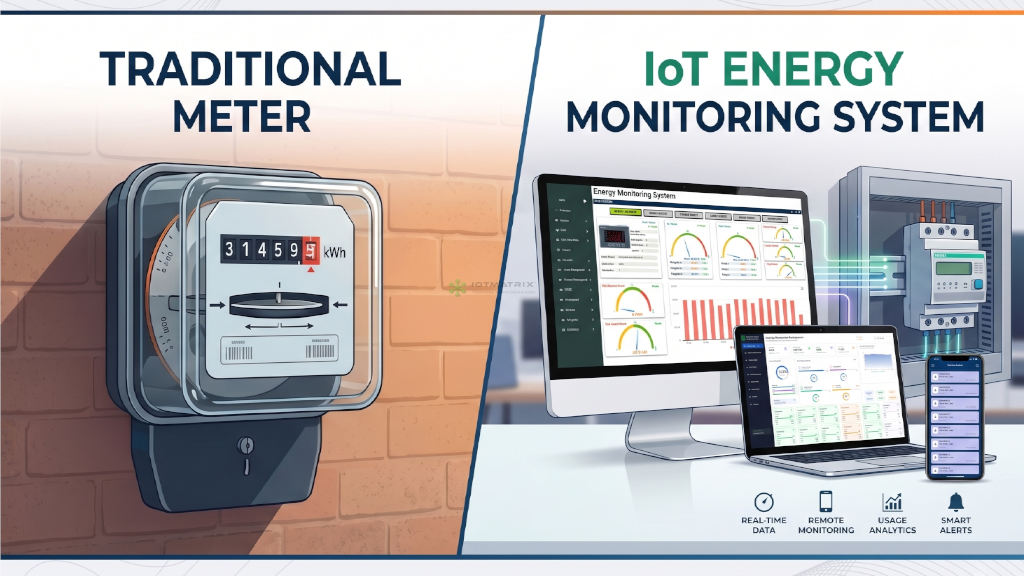 Traditional meter vs IoT energy monitoring system comparision